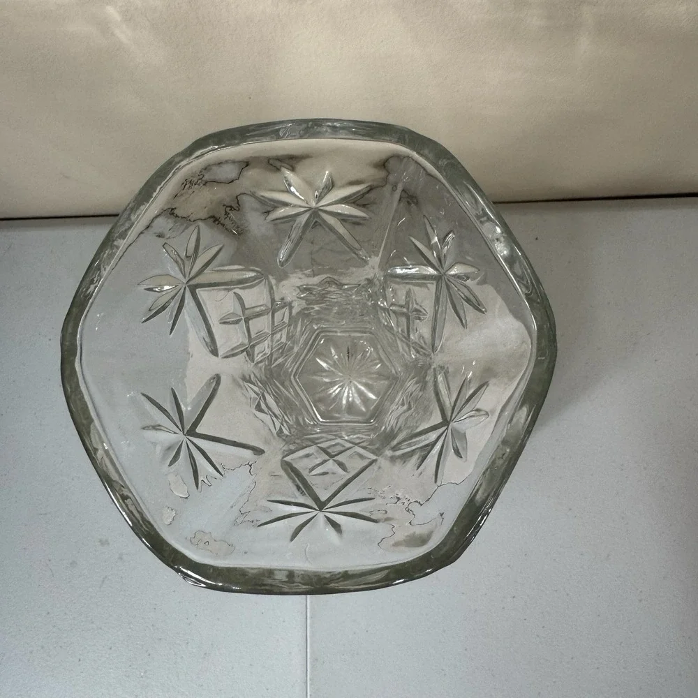 VTG Anchor Hocking Early American Prescut Star of David Pattern 8